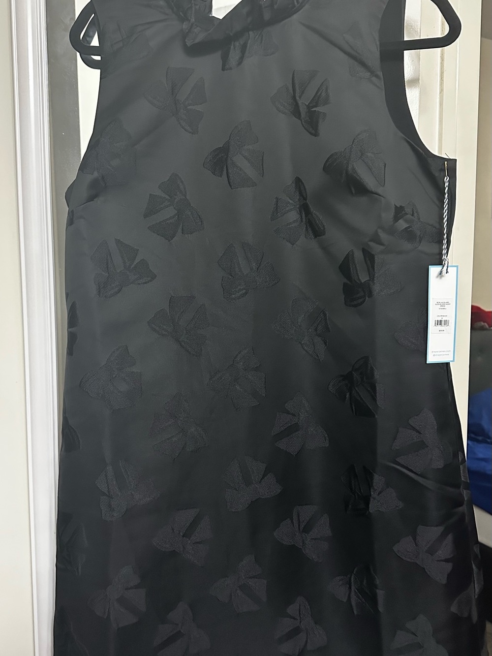 Draper James Black Bow-Print Sleeveless Dress